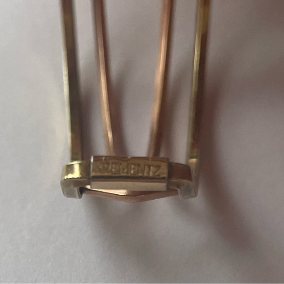 Vintage Krementz Rose yellow gold and Leaves Gilded Cuff Bracelet - Picture 2 of 5